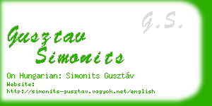 gusztav simonits business card